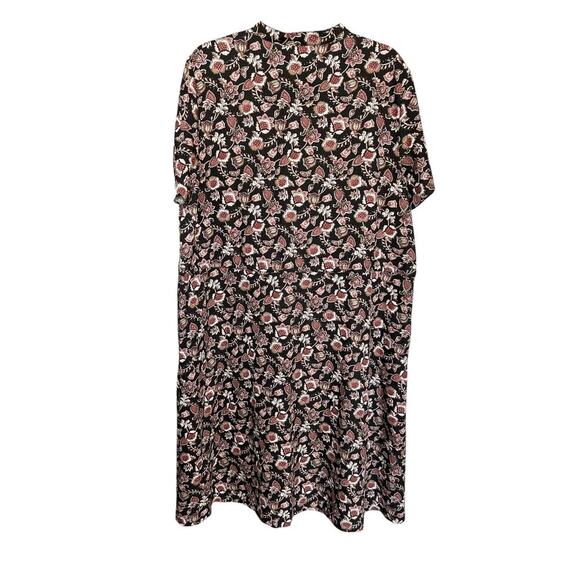 Lands' End Paisley Floral Short Sleeve Button Front Midi Dress Size Large 14/16 - Picture 6 of 7